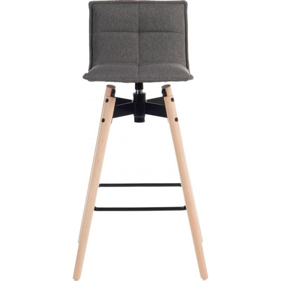 Spin Luxury Wooden Upholstered Barstool